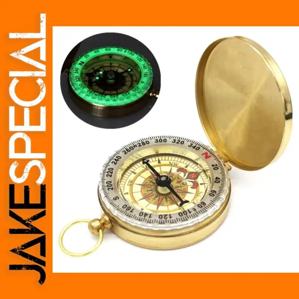 Gold Copper Luminous Pocket Compass Watch