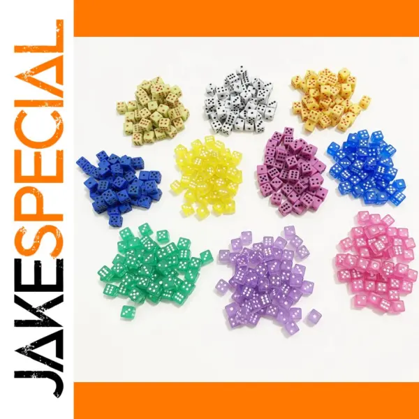 100 Mini 5mm Acrylic D6 Dice Set