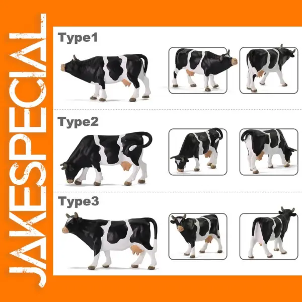 1:43 Scale Painted Cow Model Set