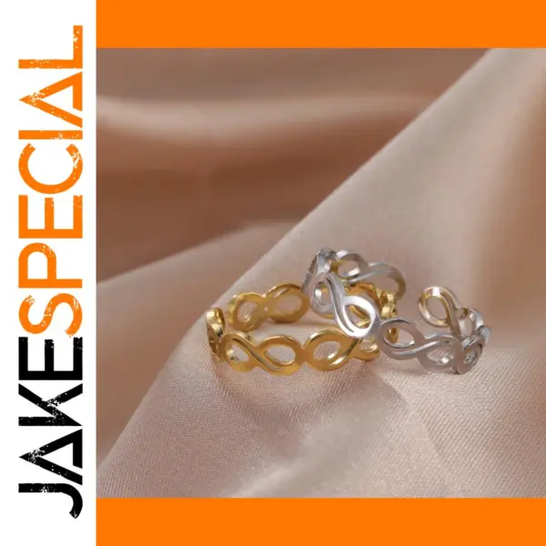 Geometric Infinity Adjustable Stainless Steel Ring