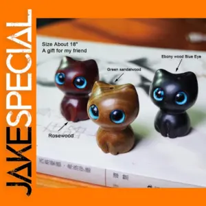 Mini Wooden Lucky Cat Keychain Pendant