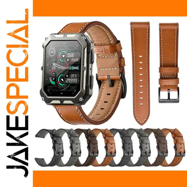 22mm Leather Watch Strap for Amazfit GTR 3
