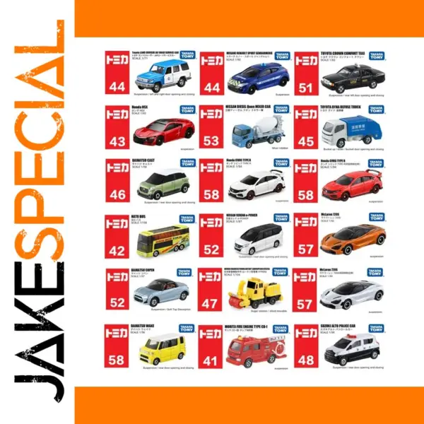 Takara Tomy 1:64 Diecast Car Model Set