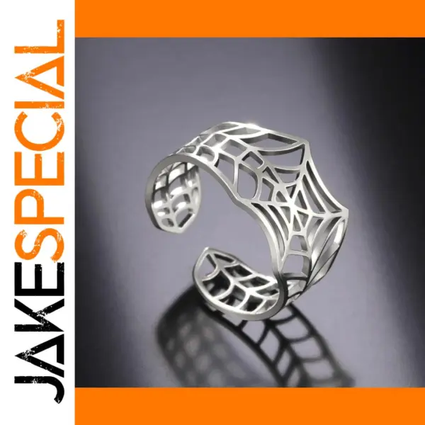 Spider Web Stainless Steel Adjustable Ring