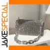 Rhinestone Mini Crossbody Bucket Bag for Women