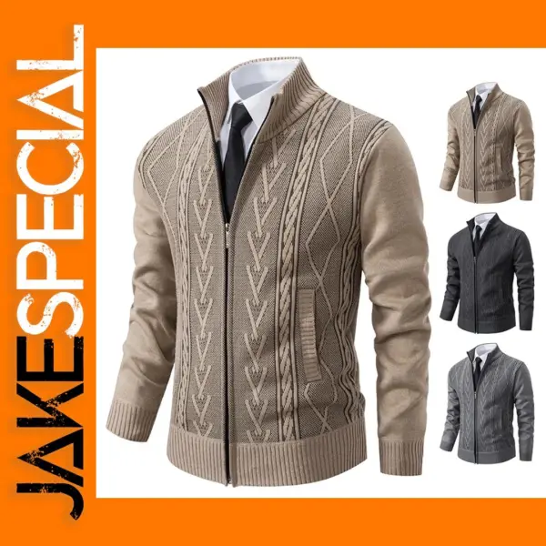 Thick Cashmere Zip Cardigan for Men
