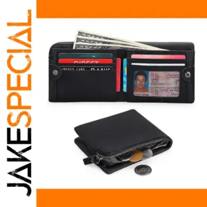 2024 RFID Men's Wallet with Zipper Coin Pocket