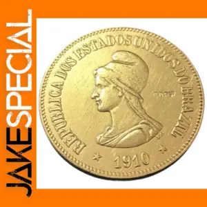 1910 Brazil 20,000 Reis Gold Replica Coin