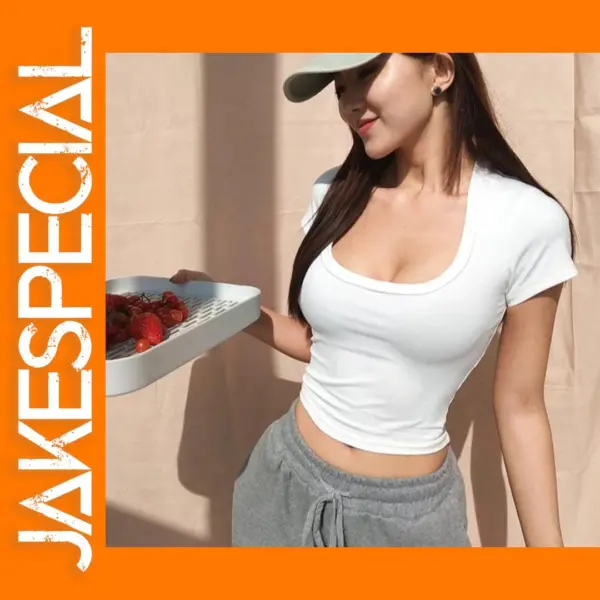 2024 Summer Women's Slim Fit U-Neck Tee