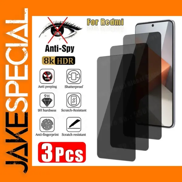 3PCS Redmi Privacy Tempered Glass Screen Protectors