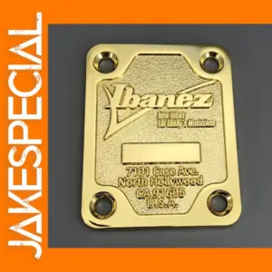 Gold Ibanez Guitar Neck Plate with Screws