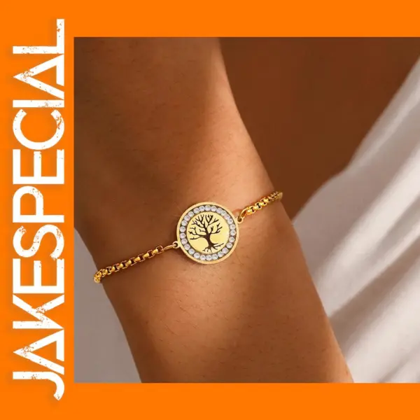 Stainless Steel Tree of Life Bracelet for Women