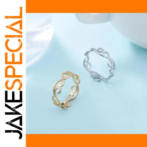 Elegant Vintage Stainless Steel Filigree Ring