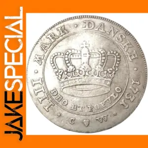 1731 Denmark 4 Mark Silver Copy Coin
