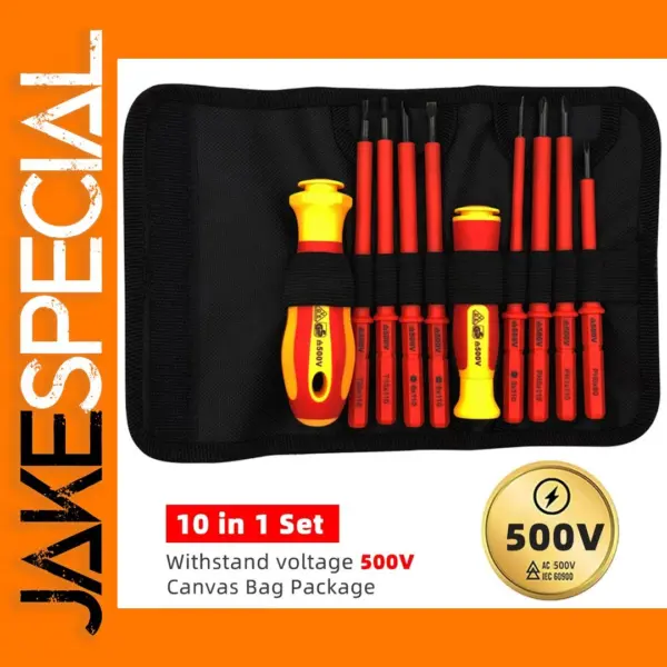 10-in-1 Insulated Screwdriver Set for Electricians