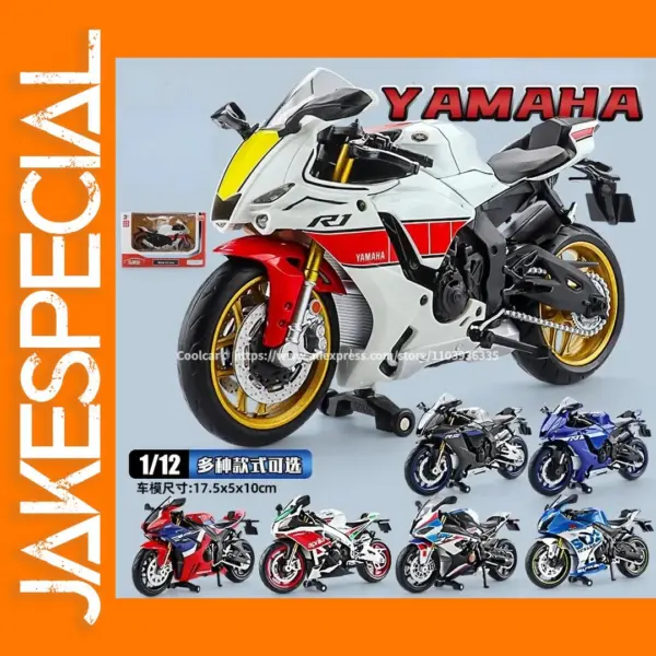 1:12 Scale Yamaha YZF-R1M Diecast Motorcycle Model