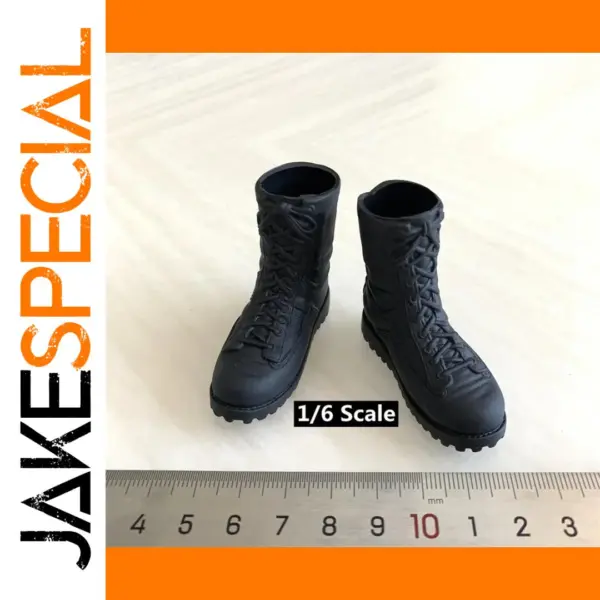 1/6 Scale Black Combat Boots for Action Figures