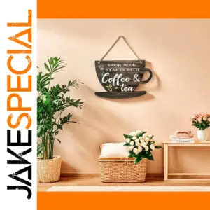 Rustic Coffee & Tea Wooden Sign for Kitchen