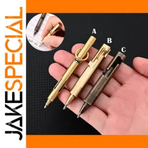 Mini Brass Ballpoint Pen Keychain EDC Tool