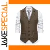 Men's Herringbone Tweed Suit Vest XXL