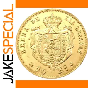 1868 Spain 10 Escudos Gold Replica Coin
