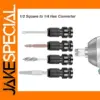 1/2 to 1/4 Inch Hex Socket Adapter Converter