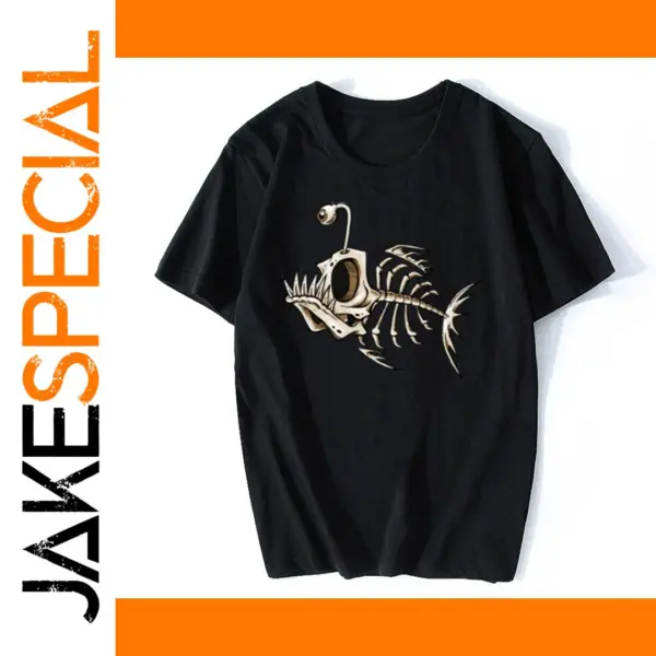 Bonefish Skull Deep Sea Fish Skeleton T-Shirt for Men