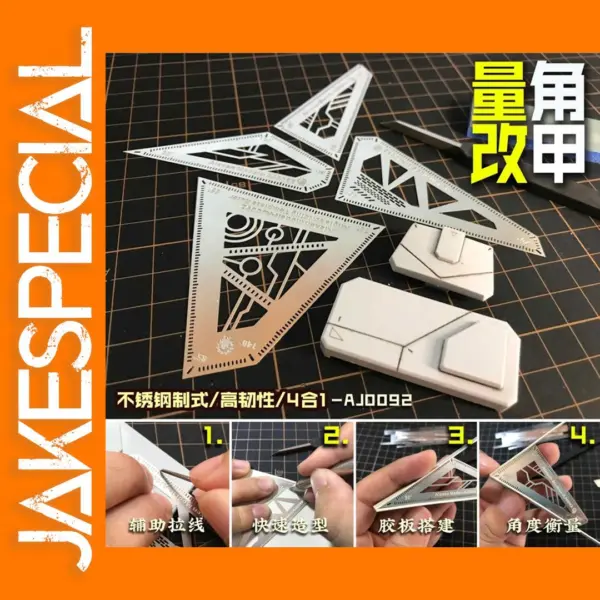 4-in-1 Angle Measurement Ruler for Models