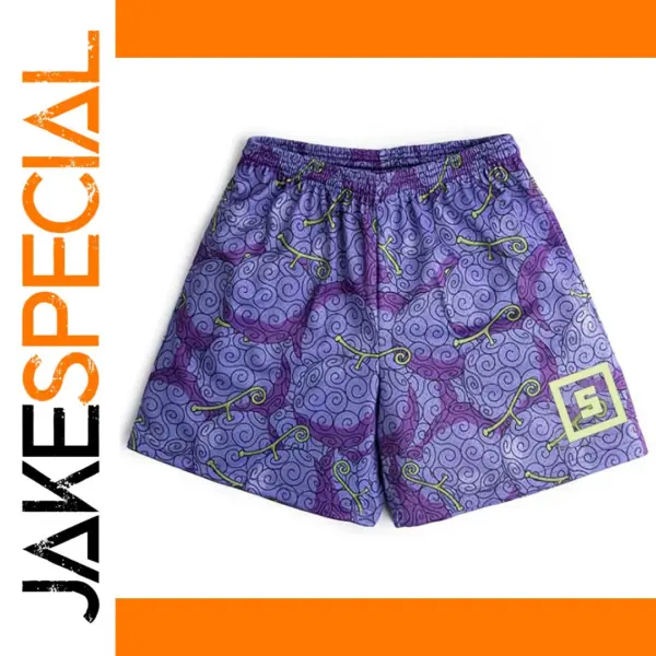 Anime Print Quick Dry Gym Shorts for Summer