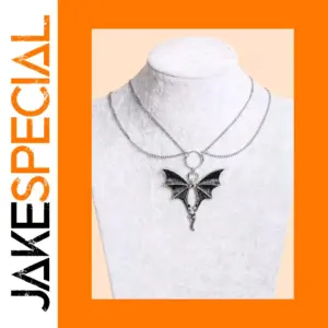 Gothic Bat Pendant Layered Chain Necklace