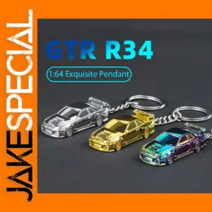 1:64 GTR-R34 RS7 Metal Keychain Model Car