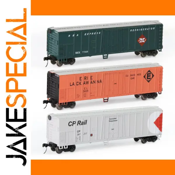 N Scale Evemodel 50ft Steel Reefer Cars Pack of 3