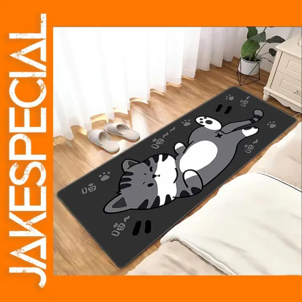 Black Cat Non-slip Washable Door Mat