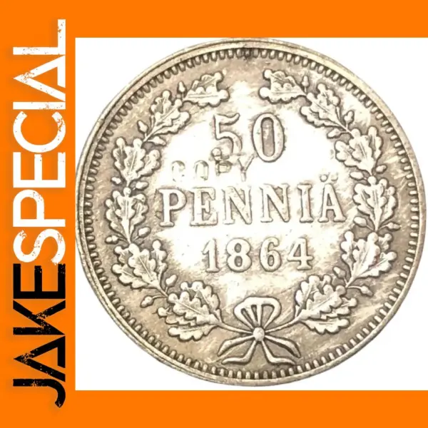 1864 Finland 50 Penniä Replica Coin