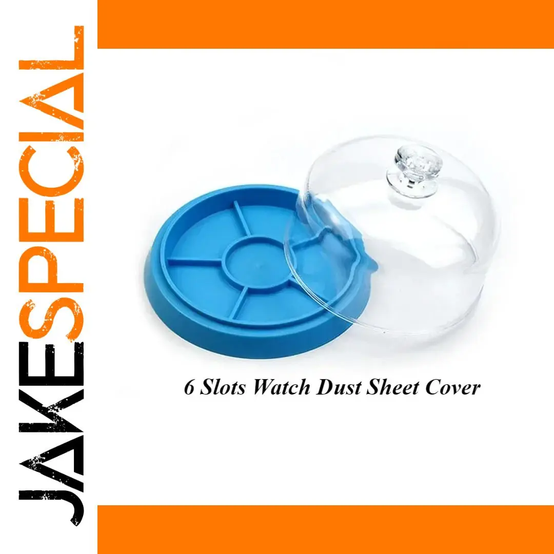6 Slots Watch Dust Cover with Tray for Repair Tools 1 6 Slots Watch Dust Cover with Tray for Repair Tools