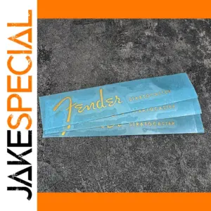 Gold Metal Guitar Headstock Decal Set
