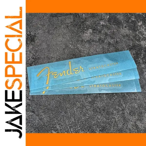 Gold Metal Guitar Headstock Decal Set