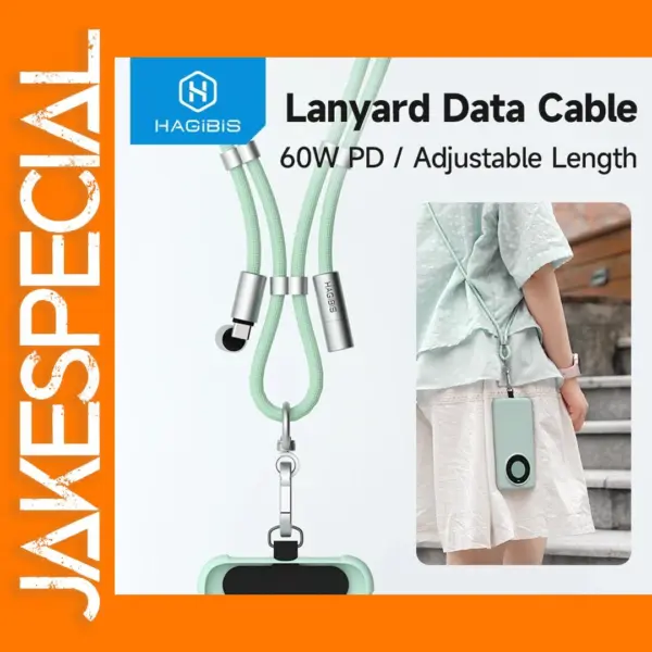Hagibis 2-in-1 USB C Phone Lanyard Cable