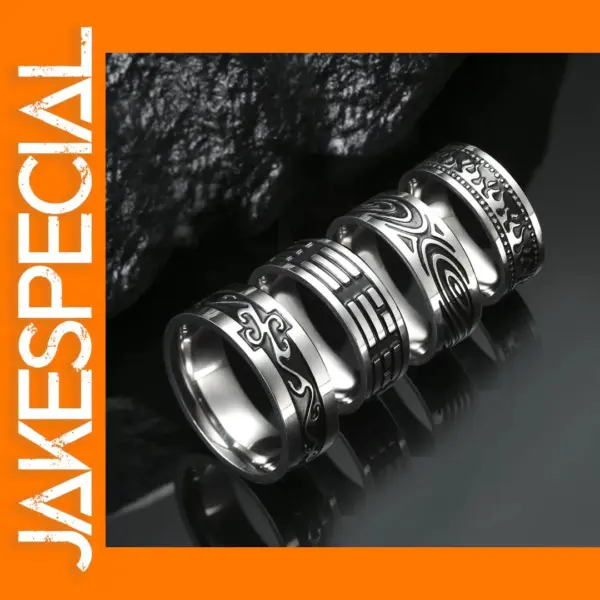 Geometric Stainless Steel Ring for Men and Women