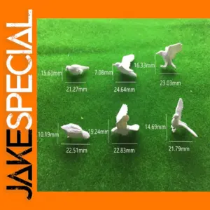 5pcs Miniature White Pigeons for Diorama