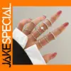 Trendy Geometric Cross Rings Set for Women