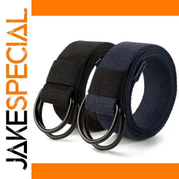 Unisex Tactical Canvas Belt with D-Ring Buckle