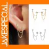 Elegant Women's Double Ear Studs with Chains