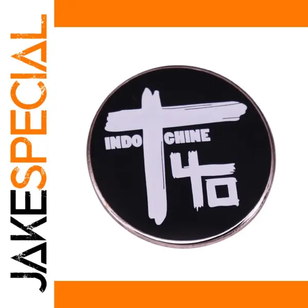 Indochine Enamel Pin Badge Round Metal Brooch