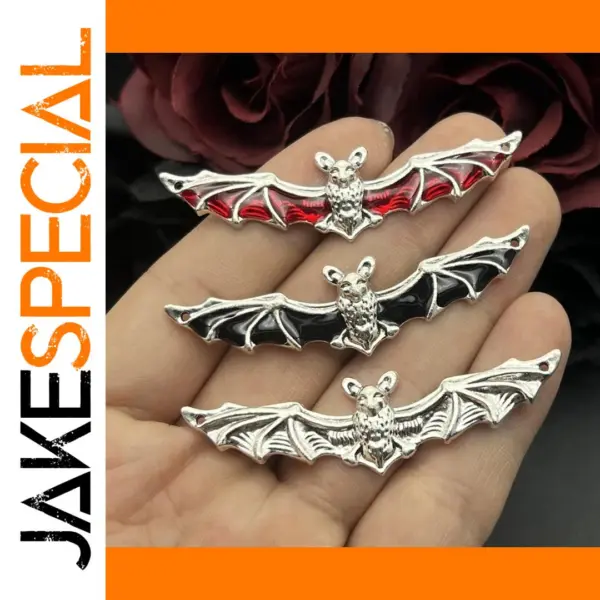 5pcs Antique Silver Bat Charms for Jewelry