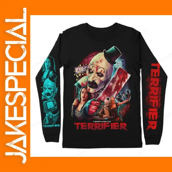 Men's 3D Horror Print Long Sleeve T-shirt