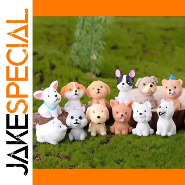 12pcs Mini Resin Dog Figurines for Decor
