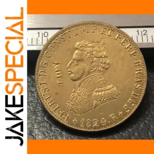 1824-R Brazil 4000 Reis Gold Copy Coin