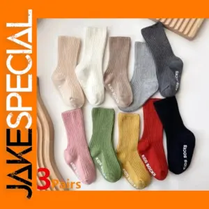 3 Pairs Cotton Baby Socks with Non-Slip Grips