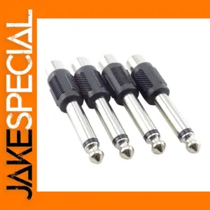 6.35mm Male to RCA Female Adapter Set - 4 Pack